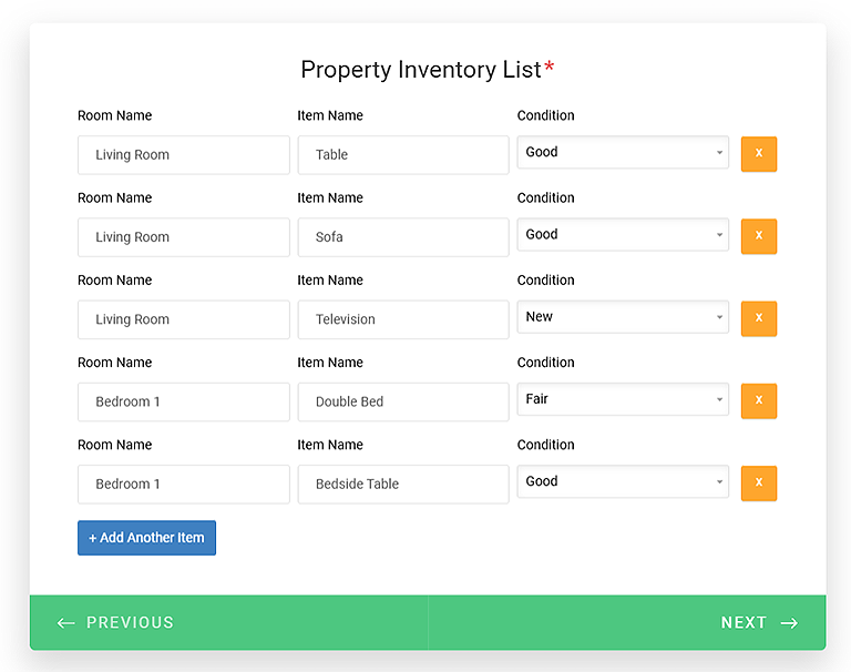 Create an inventory for rental property using our landlord inventory template.